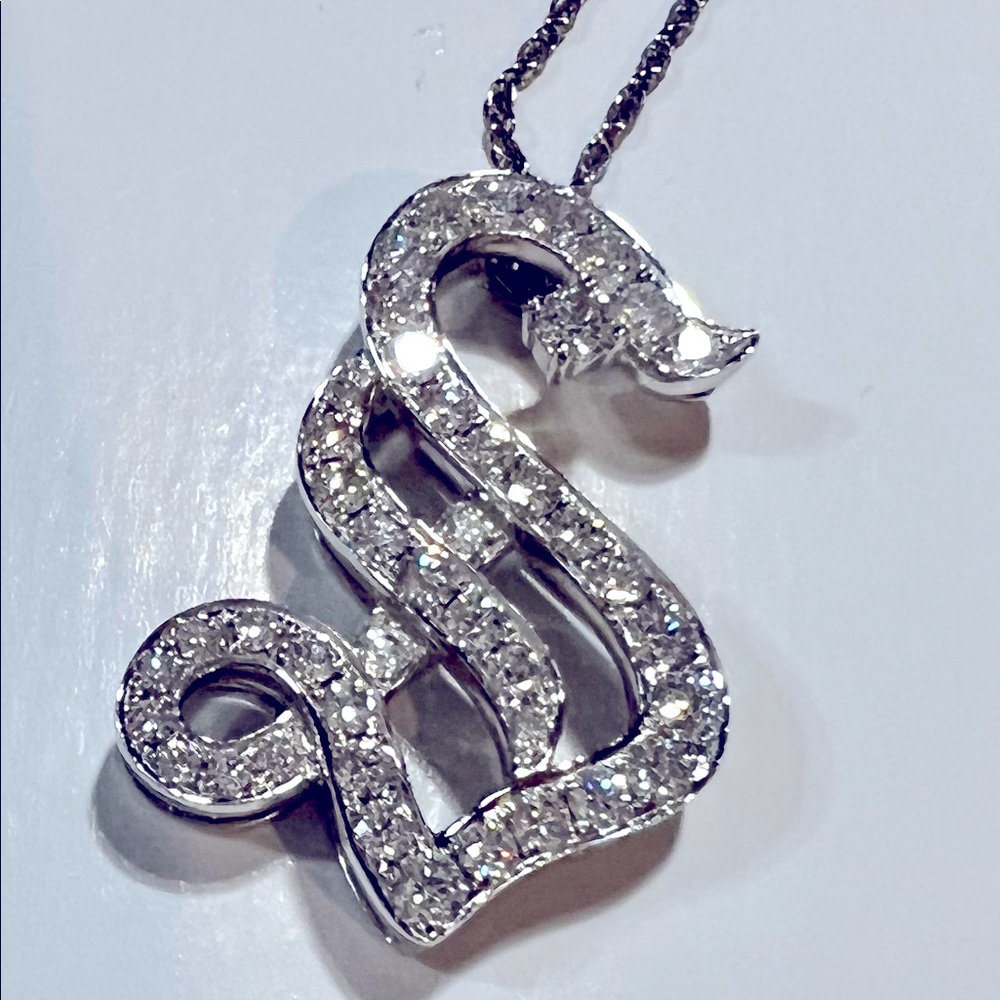 Diamond Initial “S” Pendant Necklace by Sue Gragg Precious Jewels